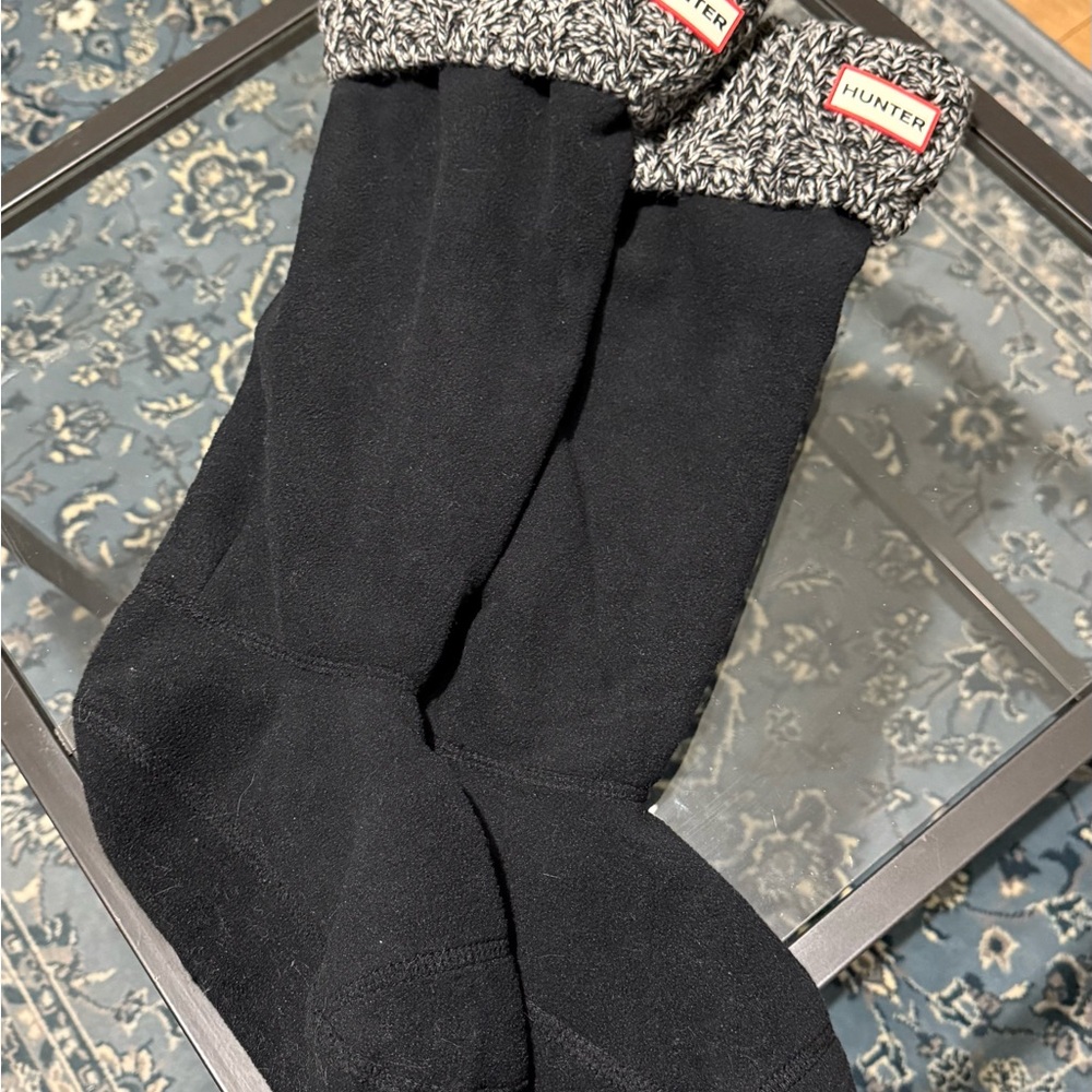 Hunter Black and Gray Marl Boot Socks